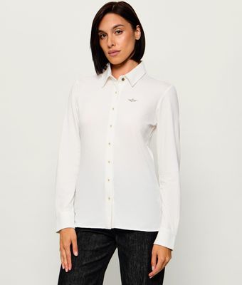 Aeronautica Militare - Koszula damska wiosenna ze sklepu: Gomez Fashion Store w kategorii: Koszule damskie - zdjęcie 874714-BD9-10338_AM265W000011002