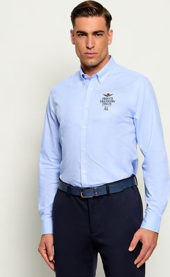 Koszula męska z klasycznym kołnierzykiem Aeronautica Militare ze sklepu: Gomez Fashion Store w kategorii: Koszule męskie - zdjęcie 874714-BD9-10338_AM265M000036289