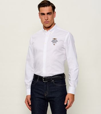 Koszula męska z klasycznym kołnierzykiem elegancka Aeronautica Militare ze sklepu: Gomez Fashion Store w kategorii: Koszule męskie - zdjęcie 874714-BD9-10338_AM265M000036002