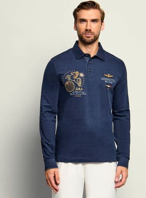 T-shirt męski jesienny Aeronautica Militare ze sklepu: Gomez Fashion Store w kategorii: T-shirty męskie - zdjęcie 874714-BD9-10338_AM265M000067001