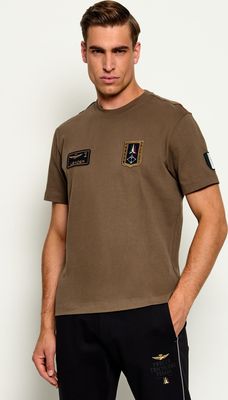 T-shirt męski w stylu młodzieżowym Aeronautica Militare ze sklepu: Gomez Fashion Store w kategorii: T-shirty męskie - zdjęcie 874714-BD9-10338_AM265M000072481