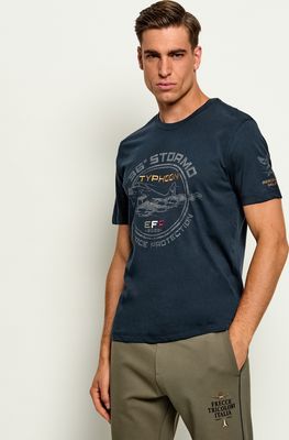 Aeronautica Militare - T-shirt męski wiosenny ze sklepu: Gomez Fashion Store w kategorii: T-shirty męskie - zdjęcie 874714-BD9-10338_AM265M000079001