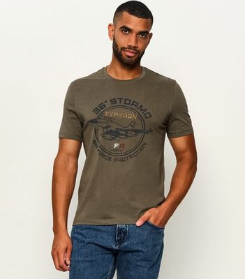 T-shirt męski w stylu młodzieżowym Aeronautica Militare ze sklepu: Gomez Fashion Store w kategorii: T-shirty męskie - zdjęcie 874714-BD9-10338_AM265M000079433