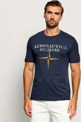 Aeronautica Militare - T-shirt męski młodzieżowy ze sklepu: Gomez Fashion Store w kategorii: T-shirty męskie - zdjęcie 874714-BD9-10338_AM265M000080001