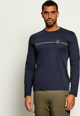 Aeronautica Militare - T-shirt męski casualowy ze sklepu: Gomez Fashion Store w kategorii: T-shirty męskie - zdjęcie 874714-BD9-10338_AM265M000083001