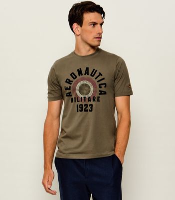 Aeronautica Militare - T-shirt męski młodzieżowy ze sklepu: Gomez Fashion Store w kategorii: T-shirty męskie - zdjęcie 874714-BD9-10338_AM265M000084433