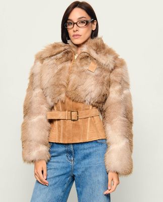 Kurtka damska Elisabetta Franchi ze sklepu: Gomez Fashion Store w kategorii: Kurtki damskie - zdjęcie 874714-BD9-10338_EF264W000091608