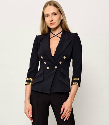 Marynarka Elisabetta Franchi ze sklepu: Gomez Fashion Store w kategorii: Marynarki damskie - zdjęcie 874714-BD9-10338_EF264W000098110
