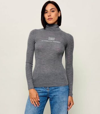 Sweter damski Elisabetta Franchi ze sklepu: Gomez Fashion Store w kategorii: Swetry damskie - zdjęcie 874714-BD9-10338_EF264W000133196