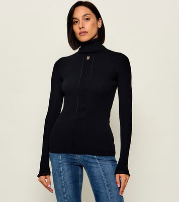Sweter damski casualowy Elisabetta Franchi ze sklepu: Gomez Fashion Store w kategorii: Swetry damskie - zdjęcie 874714-BD9-10338_EF264W000134110