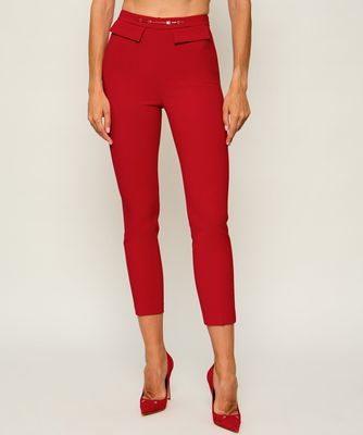 Spodnie damskie eleganckie Elisabetta Franchi ze sklepu: Gomez Fashion Store w kategorii: Spodnie damskie - zdjęcie 874714-BD9-10338_EF264W000141183