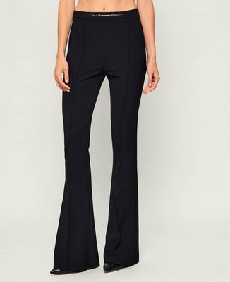 Spodnie damskie w stylu retro na jesień Elisabetta Franchi ze sklepu: Gomez Fashion Store w kategorii: Spodnie damskie - zdjęcie 874714-BD9-10338_EF264W000143110