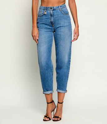 Jeansy damskie w miejskim stylu Elisabetta Franchi ze sklepu: Gomez Fashion Store w kategorii: Jeansy damskie - zdjęcie 874714-BD9-10338_EF264W000152577