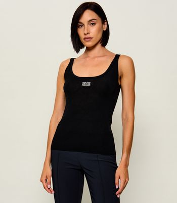 Elisabetta Franchi - Bluzka damska na lato ze sklepu: Gomez Fashion Store w kategorii: Bluzki damskie - zdjęcie 874714-BD9-10338_EF264W000161585
