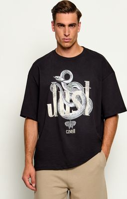T-shirt męski na wiosnę Just Cavalli ze sklepu: Gomez Fashion Store w kategorii: T-shirty męskie - zdjęcie 874714-BD9-10338_CA265M000030899
