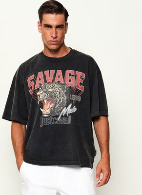 T-shirt męski młodzieżowy Just Cavalli ze sklepu: Gomez Fashion Store w kategorii: T-shirty męskie - zdjęcie 874714-BD9-10338_CA265M000031899