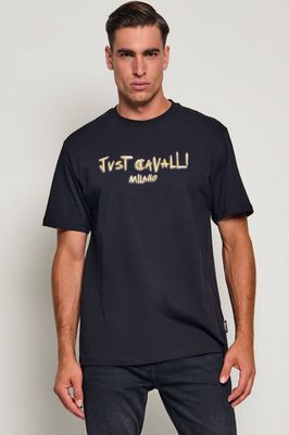 T-shirt męski w stylu młodzieżowym Just Cavalli ze sklepu: Gomez Fashion Store w kategorii: T-shirty męskie - zdjęcie 874714-BD9-10338_CA265M000034009