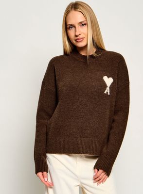AMI Paris - Sweter damski casual na zimę ze sklepu: Gomez Fashion Store w kategorii: Swetry damskie - zdjęcie 874714-BD9-10338_AI265W000031071