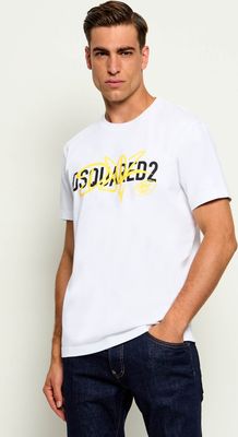 T-shirt męski w stylu młodzieżowym wiosenny Dsquared2 ze sklepu: Gomez Fashion Store w kategorii: T-shirty męskie - zdjęcie 874714-BD9-10338_DQ264M000032100