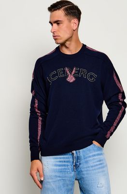 Sweter męski w stylu młodzieżowym Iceberg ze sklepu: Gomez Fashion Store w kategorii: Swetry męskie - zdjęcie 874714-BD9-10338_II265M000001672