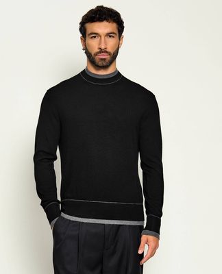 Sweter męski na zimę casual PAOLO PECORA ze sklepu: Gomez Fashion Store w kategorii: Swetry męskie - zdjęcie 874714-BD9-10338_P2265M000002004