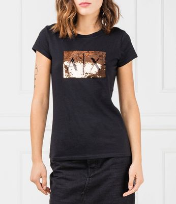 Bluzka damska w stylu młodzieżowym Armani Exchange ze sklepu: Gomez Fashion Store w kategorii: Bluzki damskie - zdjęcie 874714-BD9-10338_AX195W000085018