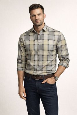 Koszula męska z kołnierzykiem button down Recea ze sklepu: Recea.pl w kategorii: Koszule męskie - zdjęcie 9131037-22C-6950_2413