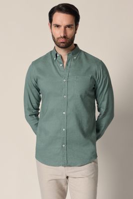 Koszula męska z kołnierzykiem button down Lancerto ze sklepu: Lancerto S.A. w kategorii: Koszule męskie - zdjęcie 938E51-772-11513_KO073126000034.ZIELONY