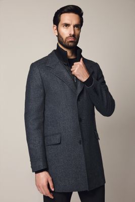 Lancerto - Płaszcz męski jesienny elegancki ze sklepu: Lancerto S.A. w kategorii: Płaszcze męskie - zdjęcie 938E51-772-11513_KU073224000006.SZARY