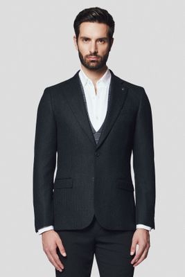 Marynarka męska na jesień elegancka Lancerto ze sklepu: Lancerto S.A. w kategorii: Marynarki męskie - zdjęcie 938E51-772-11513_MA073224000009.CZARNY