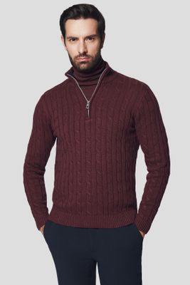 Sweter męski na zimę Lancerto ze sklepu: Lancerto S.A. w kategorii: Swetry męskie - zdjęcie 938E51-772-11513_SW073224000088.BORDO