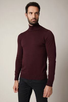 Sweter męski casual Lancerto ze sklepu: Lancerto S.A. w kategorii: Swetry męskie - zdjęcie 938E51-772-11513_SW073225000059.BORDO