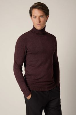 Sweter męski casual Lancerto ze sklepu: Lancerto S.A. w kategorii: Swetry męskie - zdjęcie 938E51-772-11513_SW073225000082.BORDO