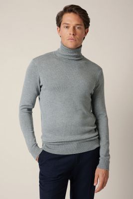 Lancerto - Sweter męski casualowy ze sklepu: Lancerto S.A. w kategorii: Swetry męskie - zdjęcie 938E51-772-11513_SW073225000083.SZARY