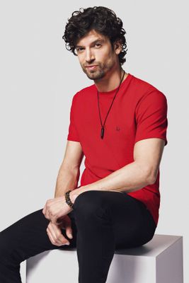 T-shirt męski casual Lancerto ze sklepu: Lancerto S.A. w kategorii: T-shirty męskie - zdjęcie 938E51-772-11513_TS073123000025.CZERWONY
