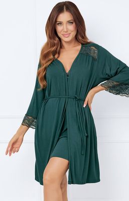Szlafrok damski elegancki bez wzorów ze sklepu: Intymna w kategorii: Szlafroki damskie - zdjęcie 9621D59-45C-2676_130717