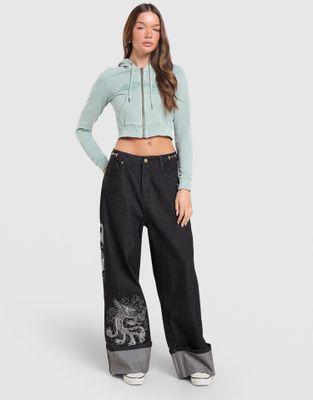 Jeansy damskie na wiosnę ED HARDY ze sklepu: JD Sports  w kategorii: Jeansy damskie