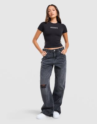 Jeansy damskie w miejskim stylu Hoodrich ze sklepu: JD Sports  w kategorii: Jeansy damskie - zdjęcie 9C9C4A-9AA-13709_HW03260247
