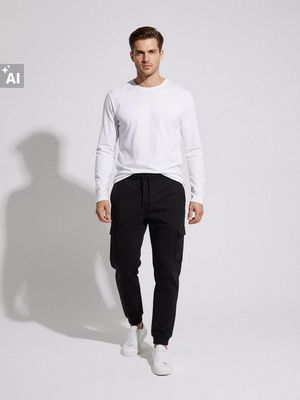 Spodnie męskie jesienne casual Sinsay ze sklepu: Sinsay w kategorii: Spodnie męskie - zdjęcie CC22A15-4CA-6968_026EV
