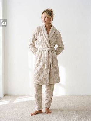 Szlafrok damski casual Sinsay ze sklepu: Sinsay w kategorii: Szlafroki damskie - zdjęcie CC22A15-4CA-6968_069LA