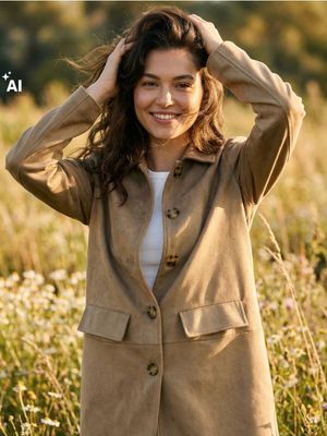 Płaszcz damski casual jesienny Sinsay ze sklepu: Sinsay w kategorii: Płaszcze damskie - zdjęcie CC22A15-4CA-6968_094FJ