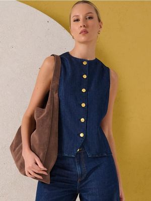 Kamizelka damska jesienna casual Sinsay ze sklepu: Sinsay w kategorii: Kamizelki damskie - zdjęcie CC22A15-4CA-6968_135IV