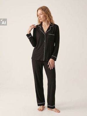 Piżama gładka w stylu klasycznym Sinsay ze sklepu: Sinsay w kategorii: Piżamy damskie - zdjęcie CC22A15-4CA-6968_193LT