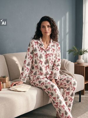 Piżama casualowa z nadrukami Sinsay ze sklepu: Sinsay w kategorii: Piżamy damskie - zdjęcie CC22A15-4CA-6968_214LT