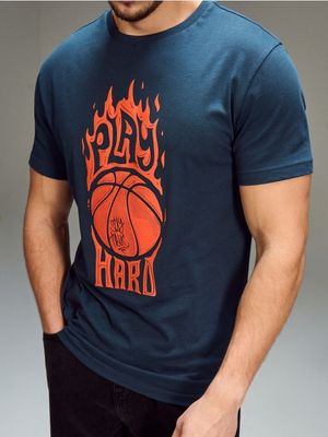 T-shirt męski wiosenny Sinsay ze sklepu: Sinsay w kategorii: T-shirty męskie - zdjęcie CC22A15-4CA-6968_256HL