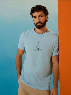 T-shirt męski wiosenny Sinsay ze sklepu: Sinsay w kategorii: T-shirty męskie - zdjęcie CC22A15-4CA-6968_339HL