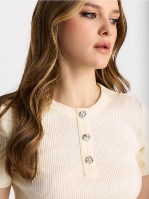 Bluzka damska casual Sinsay ze sklepu: Sinsay w kategorii: Bluzki damskie - zdjęcie CC22A15-4CA-6968_390HA