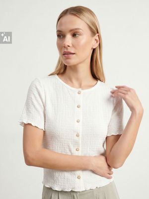 Bluzka damska casual Sinsay ze sklepu: Sinsay w kategorii: Bluzki damskie - zdjęcie CC22A15-4CA-6968_514JP