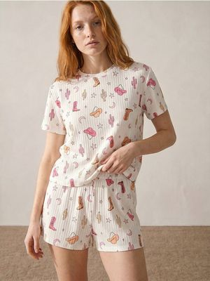 Piżama w kwiaty Sinsay ze sklepu: Sinsay w kategorii: Piżamy damskie - zdjęcie CC22A15-4CA-6968_523KO