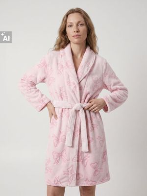 Szlafrok damski gładki Sinsay ze sklepu: Sinsay w kategorii: Szlafroki damskie - zdjęcie CC22A15-4CA-6968_719KZ